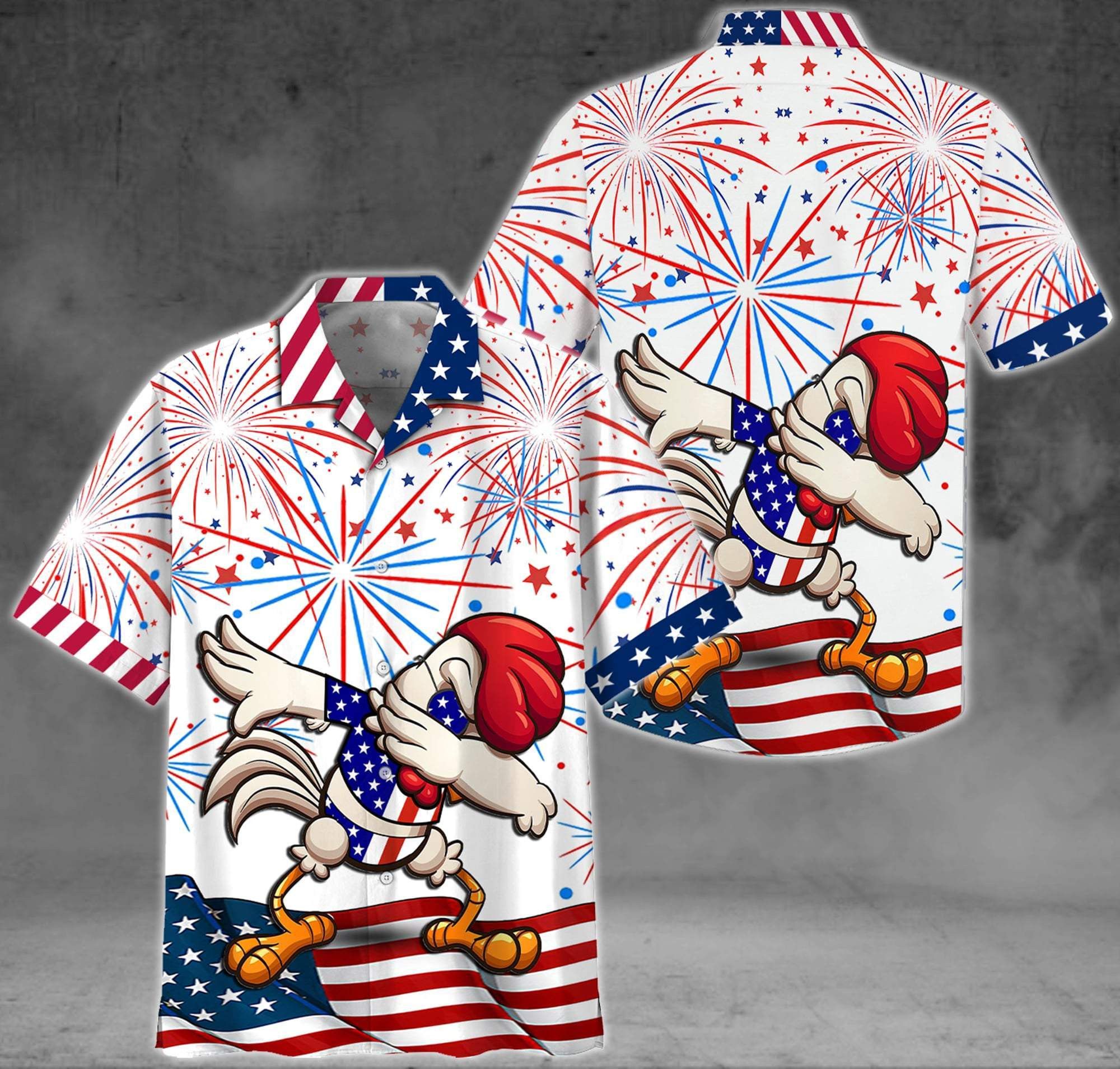 American Cartoon Chicken Trendy Hawaiian Shirt, Chicken Lover Trendy Hawaiian Shirt For Summer Gifts American Cartoon Chicken Trendy Hawaiian Shirt, Chicken Lover Trendy Hawaiian Shirt For Summer Gifts