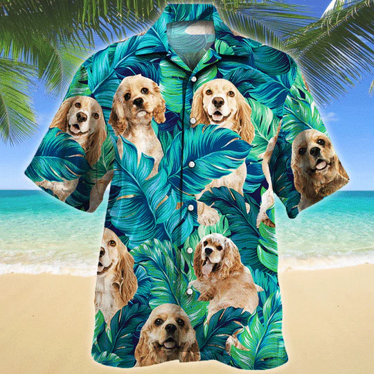 American Cocker Spaniel Dog Lovers Hawaiian Style For Summertime All Printed 3D Hawaiian Shirt