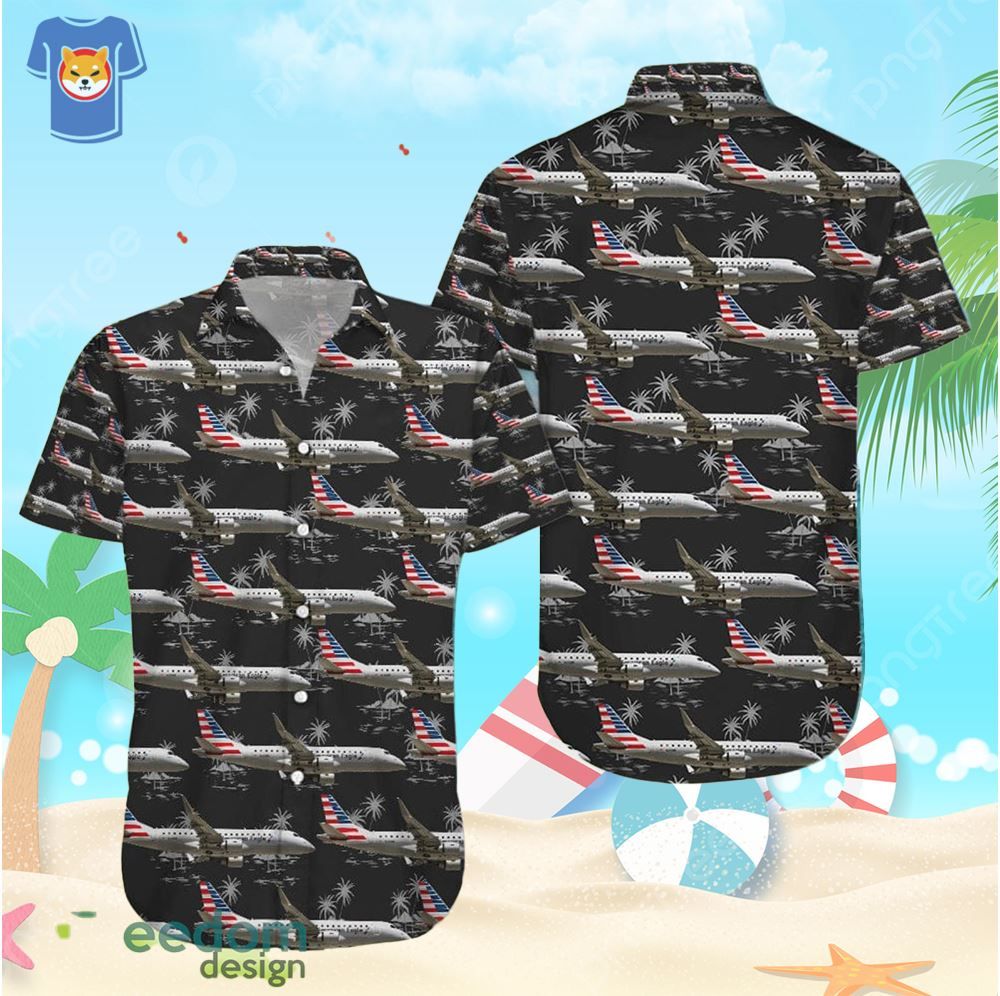 American Eagle Embraer E175 Beach Shirt Men And Women Gift Hawaiian Shirt American Eagle Embraer E175 Beach Shirt Men And Women Gift Hawaiian Shirt