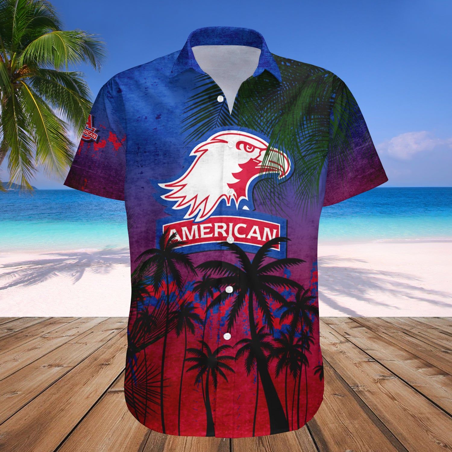 American Eagles Hawaii Shirt Coconut Tree Tropical Grunge – NCAA
