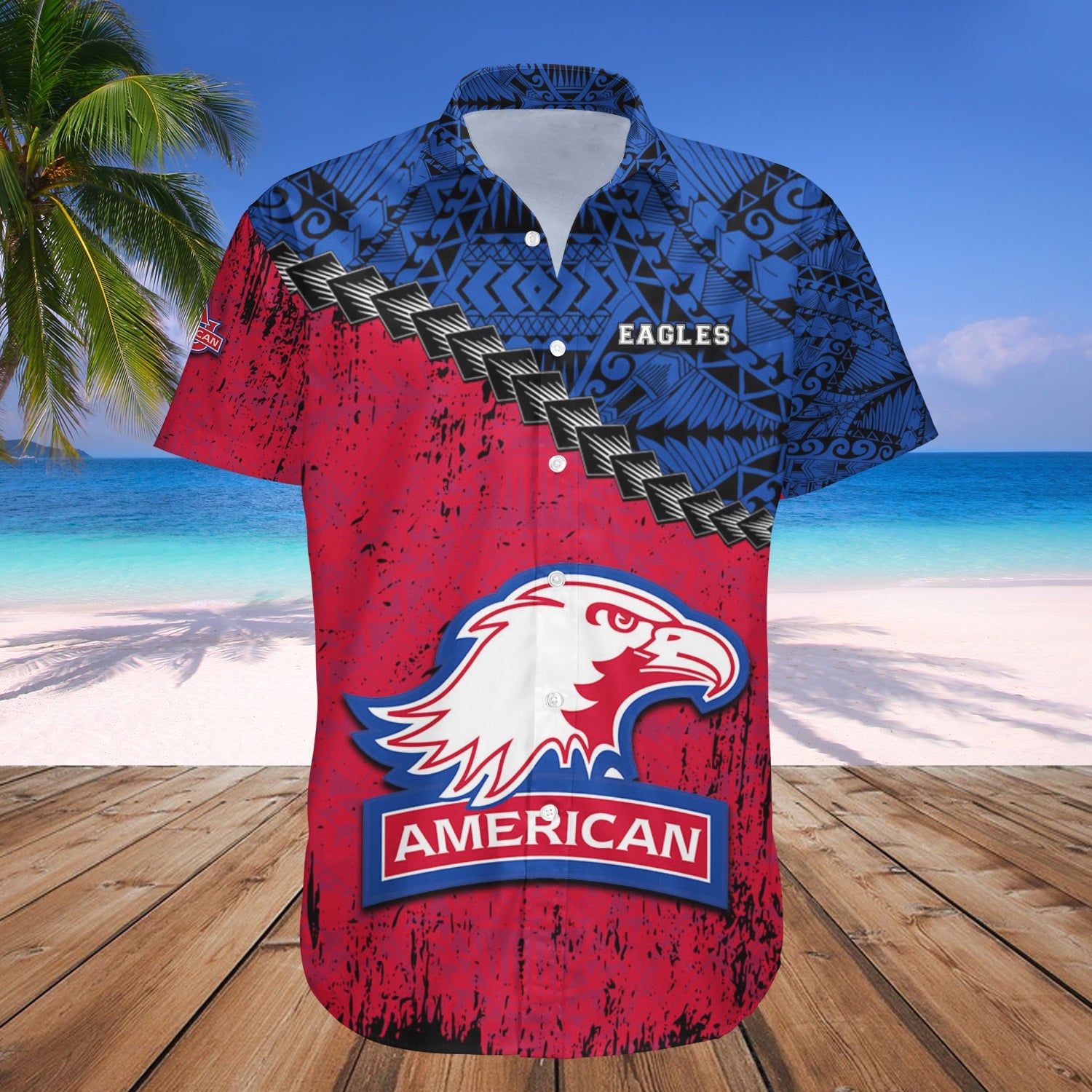 American Eagles Hawaii Shirt Grunge Polynesian Tattoo – NCAA