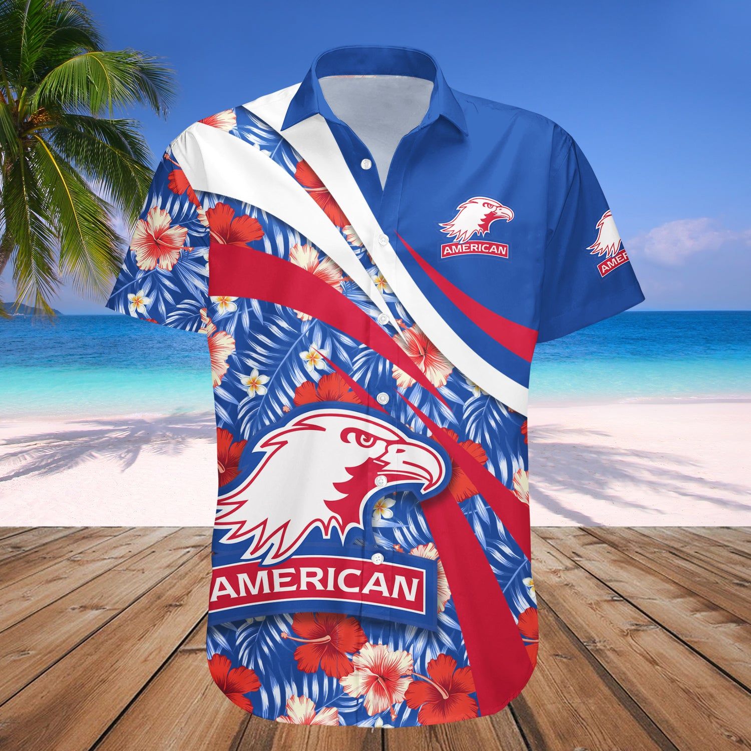 American Eagles Hawaii Shirt Hibiscus Sport Style – NCAA