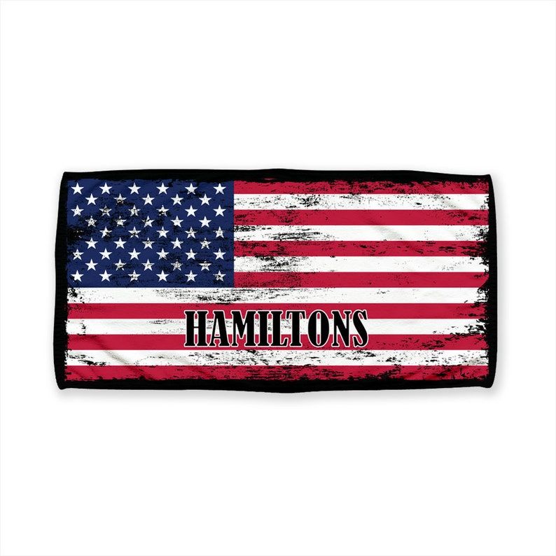 American Flag Design Personalized Beach Towels Family Cruise Essential