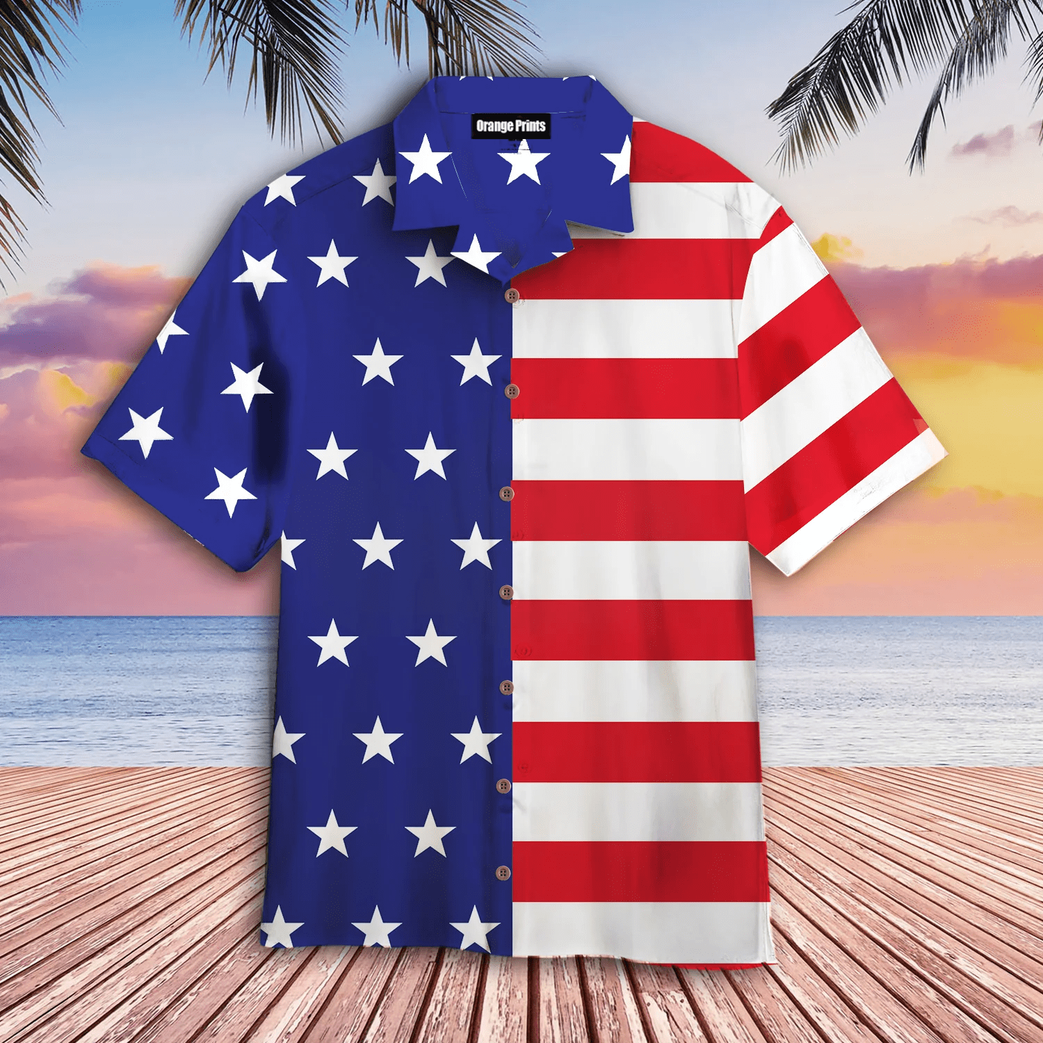 American Flag Trendy Hawaiian Shirt