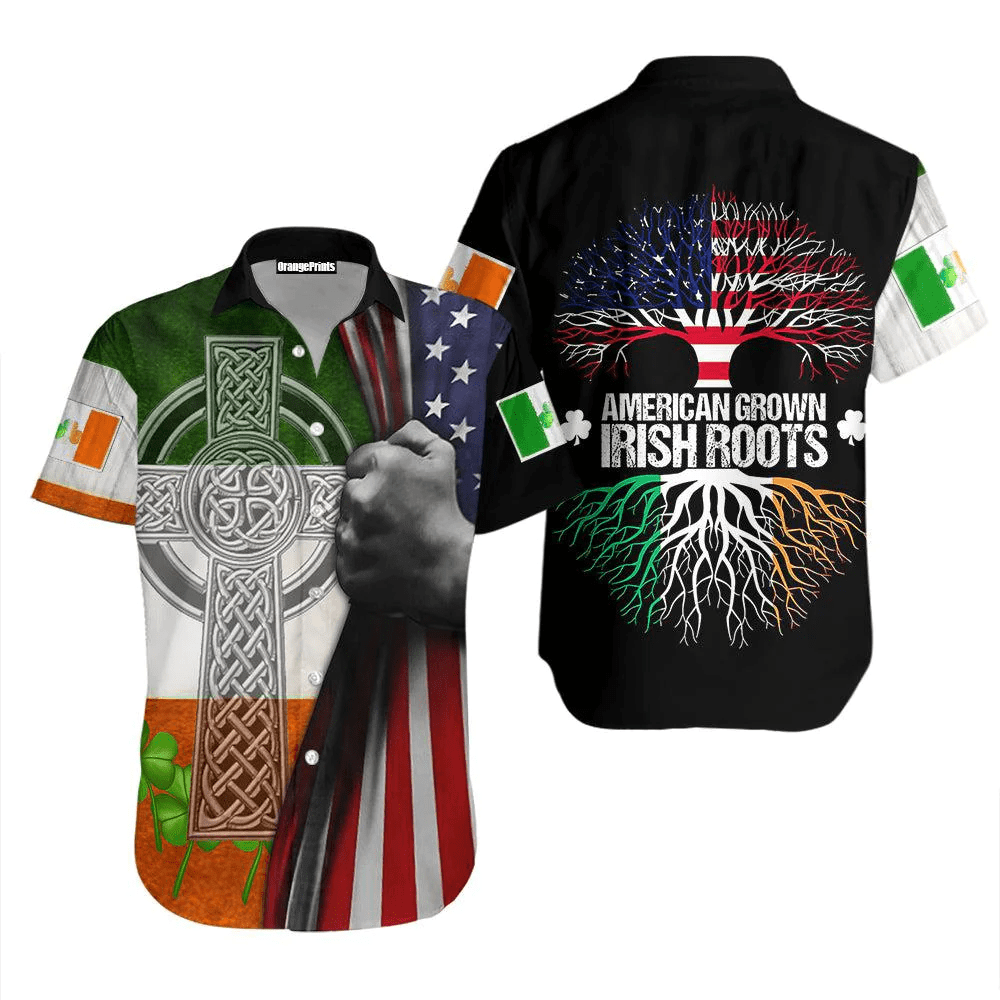 American Grown Irish Roots St.Patrick Day Hawaiian Shirt For