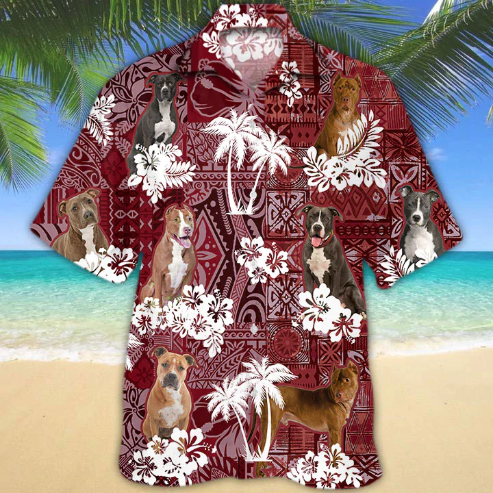 American Pit Bull Red Trendy Hawaiian Shirt, Trendy Hawaiian Shirt For Men, Women, Aloha Shirt For Summer American Pit Bull Red Trendy Hawaiian Shirt, Trendy Hawaiian Shirt For Men, Women, Aloha Shirt For Summer