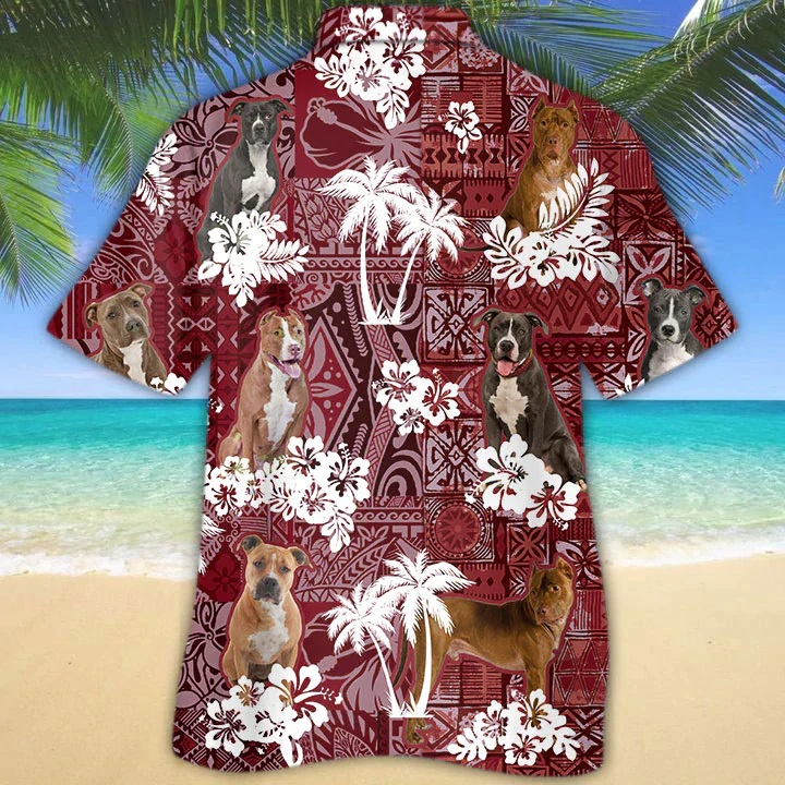 American Pit Bull Red Trendy Hawaiian Shirt, Trendy Hawaiian Shirt For Men, Women, Aloha Shirt For Summer