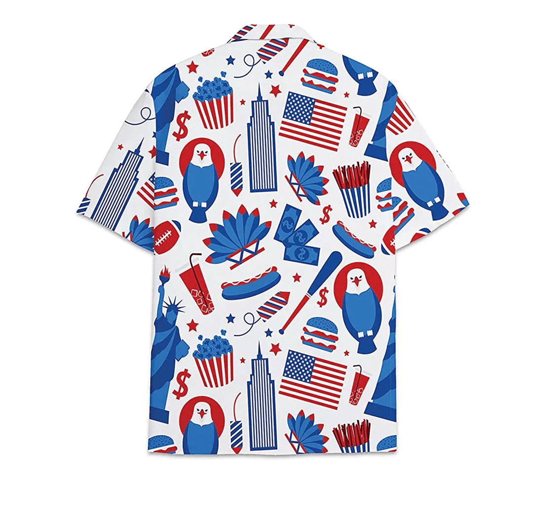American Short Tall Button Trendy Hawaiian Shirt, Button Up Aloha Shirt For Men, Women