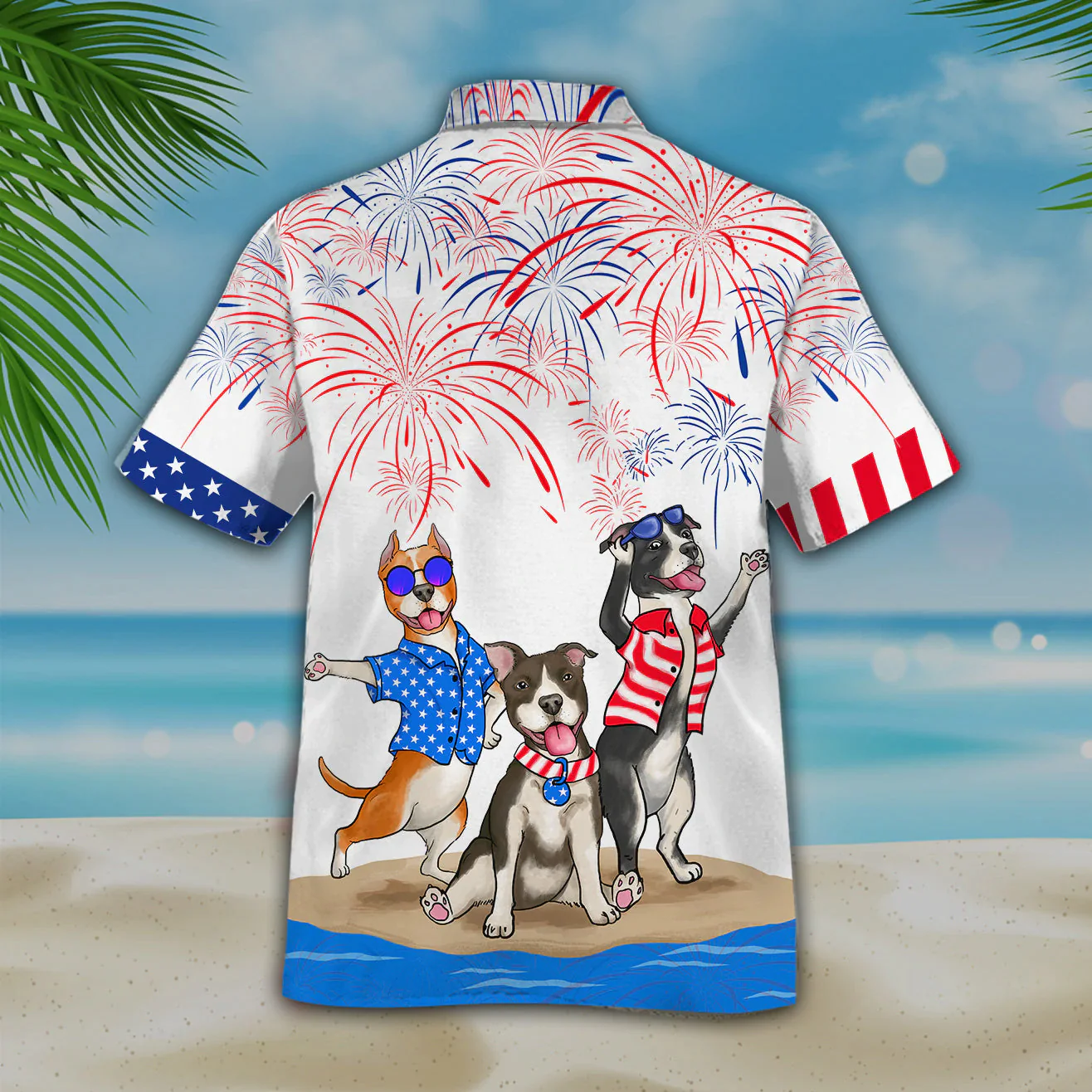 American Staffordshire Terrier Shirts Independence Day Is Coming, Men’s Usa Patriotic Trendy Hawaiian Shirt