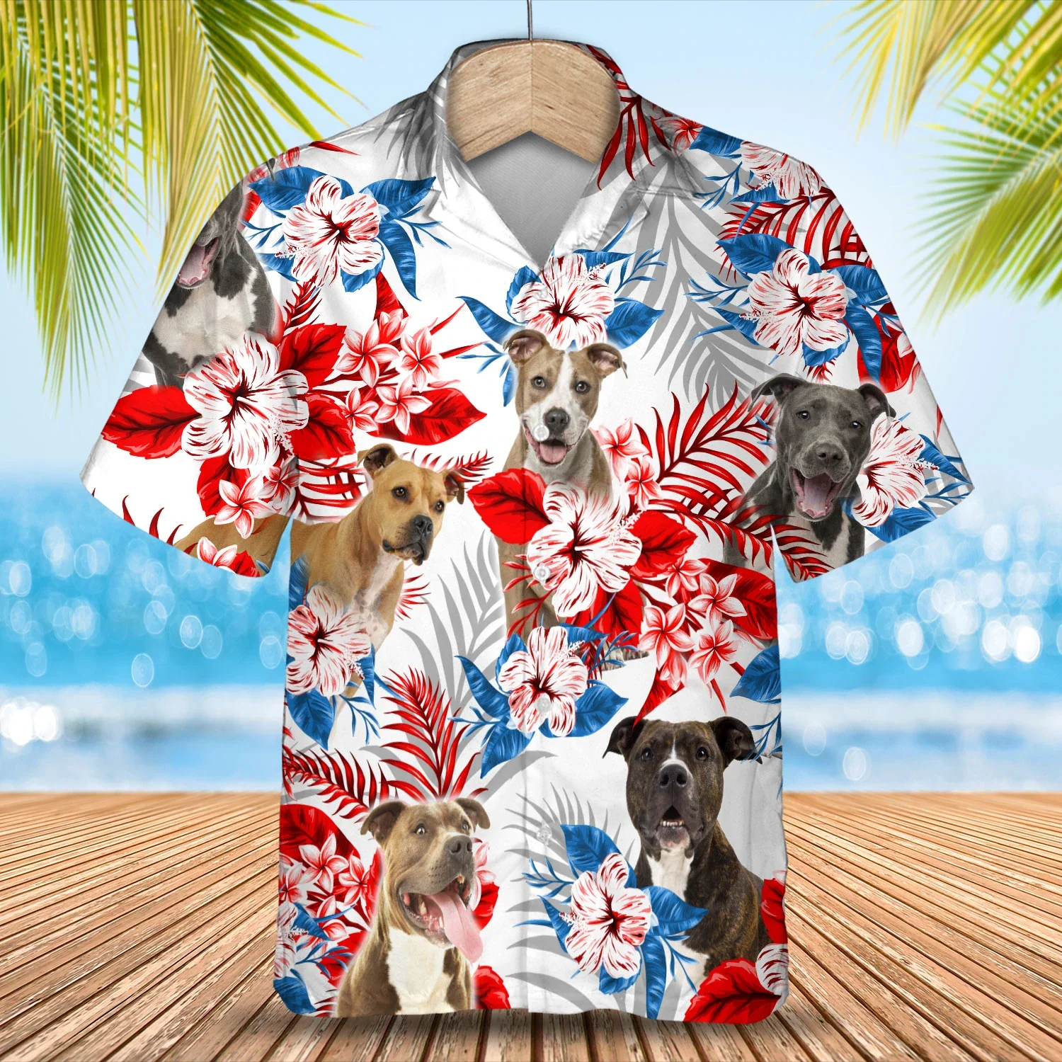 American Staffordshire Terrier Trendy Hawaiian Shirt, Summer Aloha Shirt, Men Trendy Hawaiian Shirt, Women Trendy Hawaiian Shirt American Staffordshire Terrier Trendy Hawaiian Shirt, Summer Aloha Shirt, Men Trendy Hawaiian Shirt, Women Trendy Hawaiian Shirt