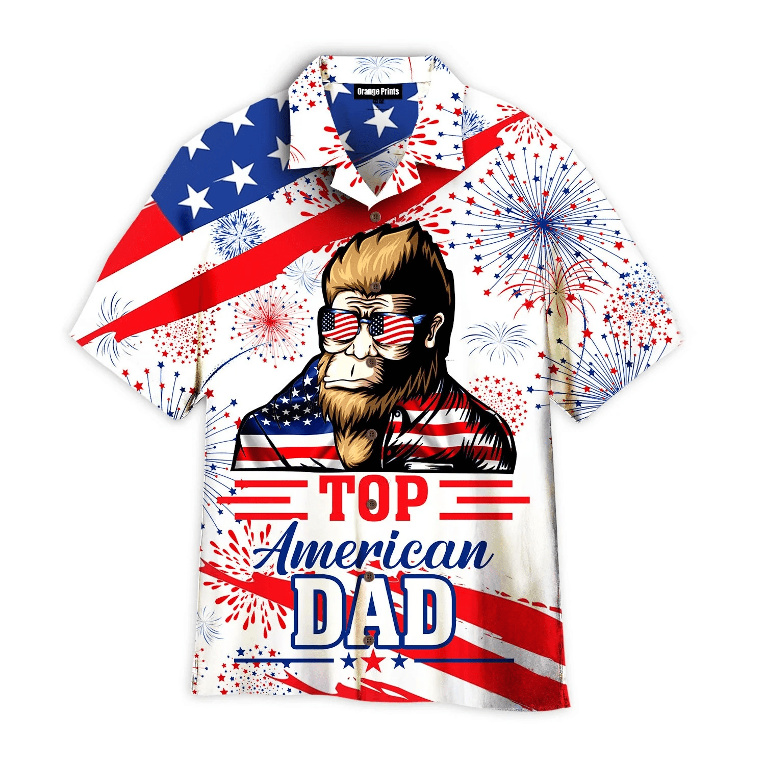 American Top Dad Bigfoot 4Th Of July Trendy Hawaiian Shirt For American Top Dad Bigfoot 4Th Of July Trendy Hawaiian Shirt For