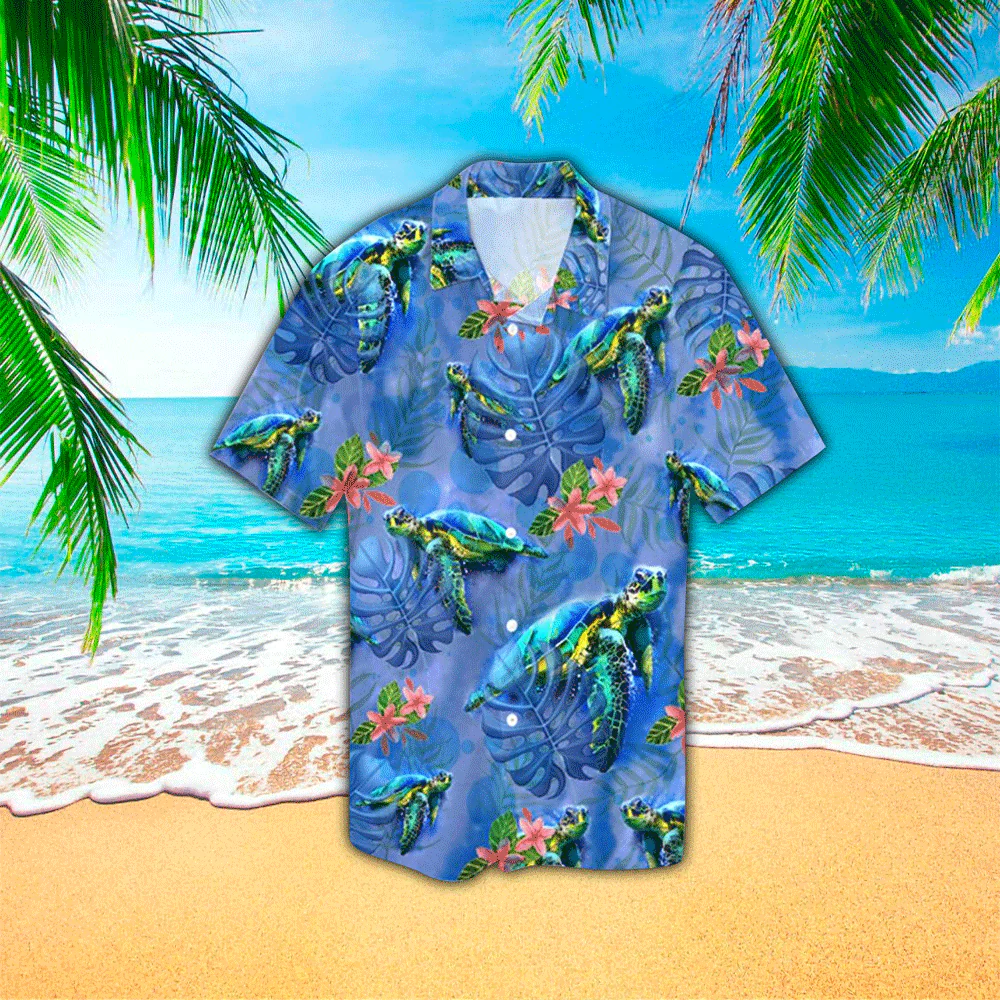 American Turtle Flag 3D Print Polyester Trendy Hawaiian Shirt