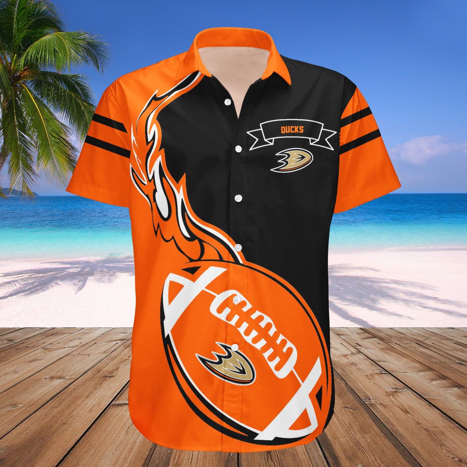 Anaheim Ducks Hawaii Shirt Flame Ball – NHL