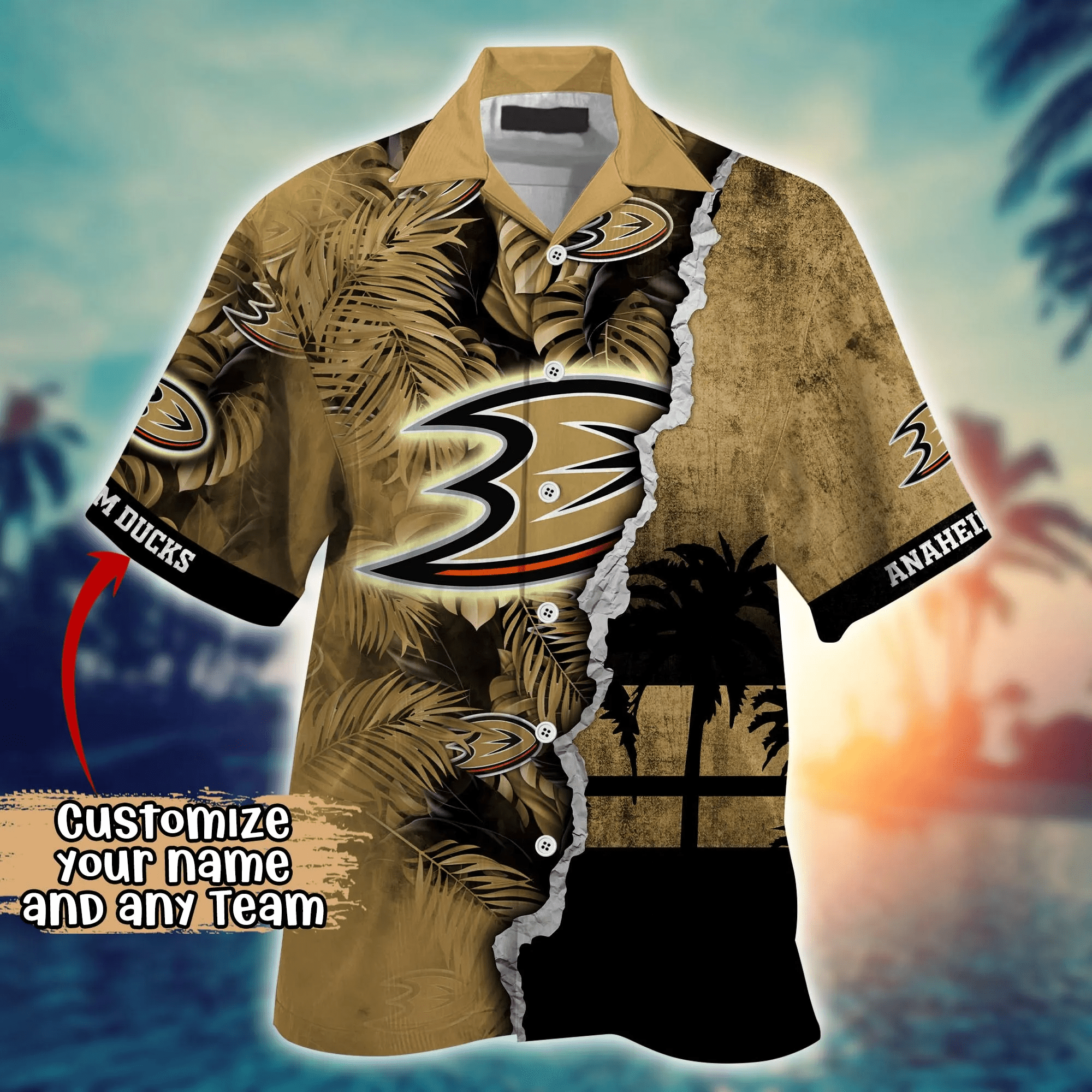 Anaheim Ducks NHL Hawaiian Shirt Custom Straw Hats Aloha Shirt