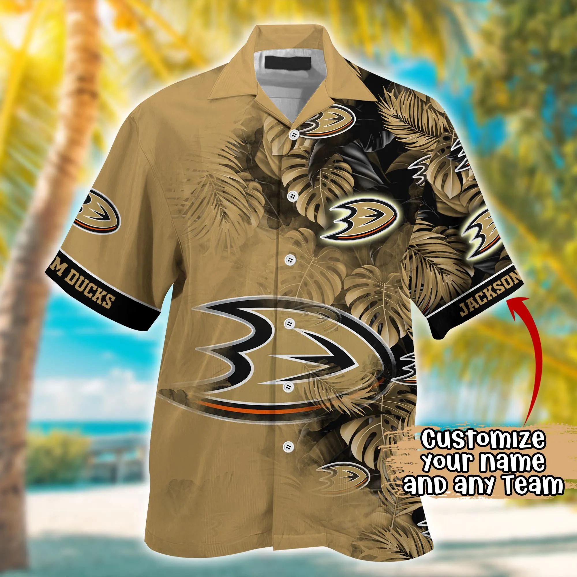 Anaheim Ducks NHL Summer Hawaii Shirt And Tshirt Custom Aloha Shirt