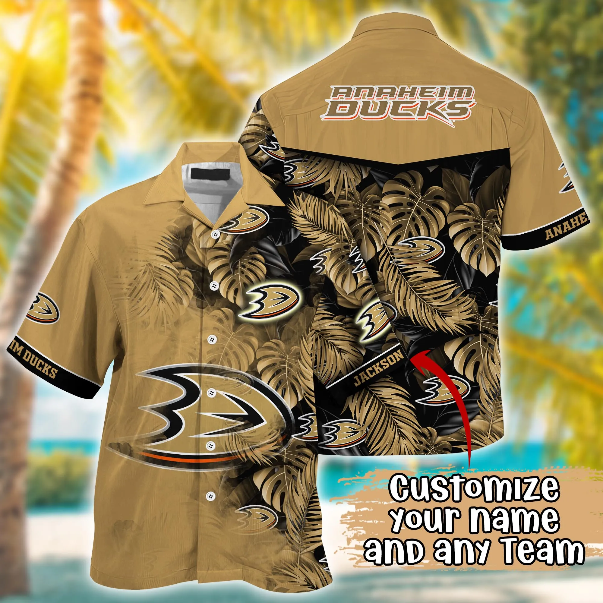 Anaheim Ducks NHL Summer Hawaii Shirt And Tshirt Custom Aloha Shirt