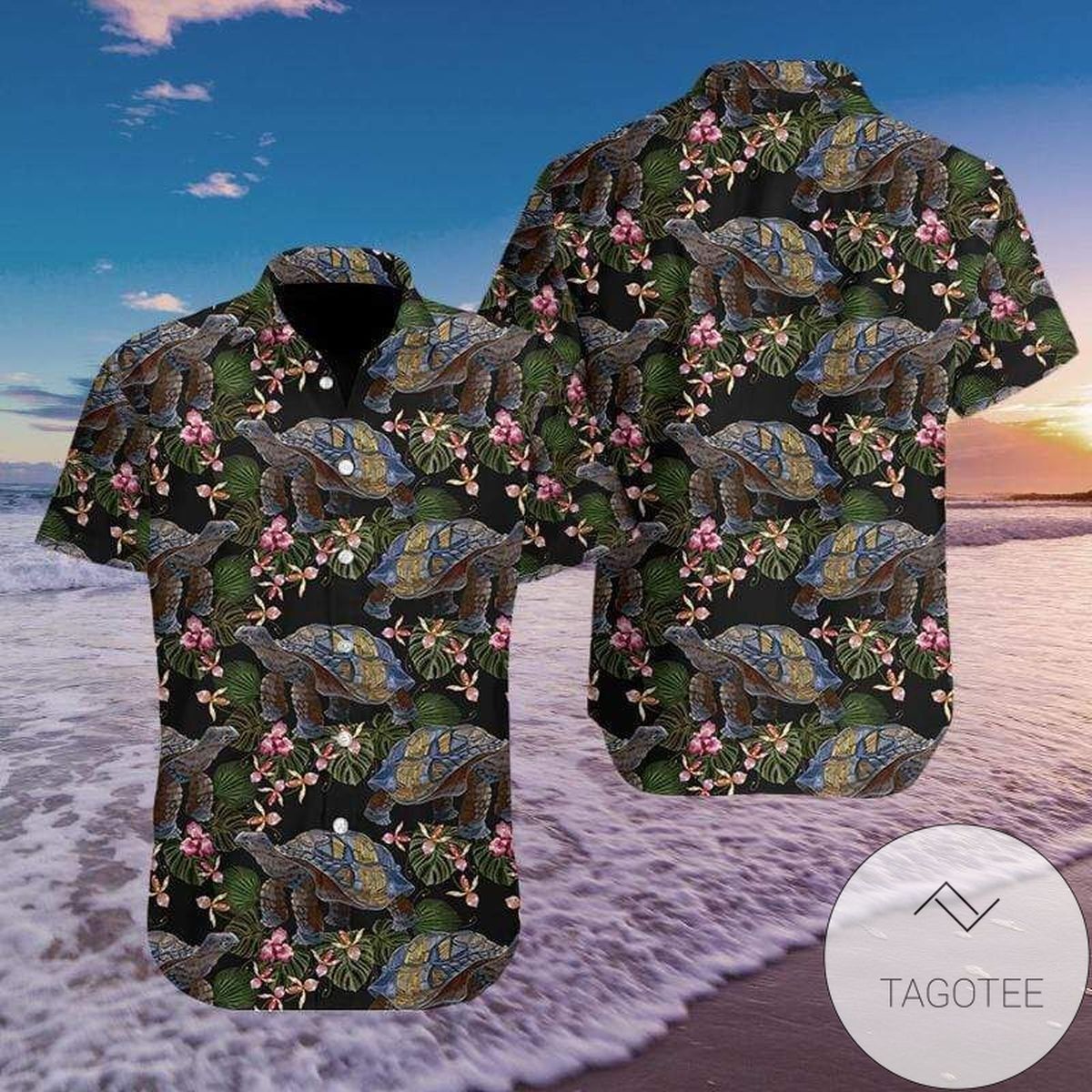 Ancient Turtle Embroidery Pattern Hawaiian Shirts Fantastic