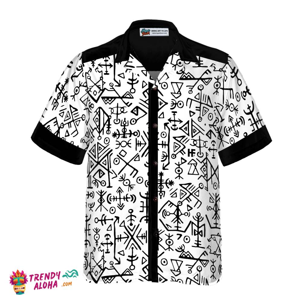 Ancient Viking Seamless Pattern Hawaiian Shirt Ancient Viking Seamless Pattern Hawaiian Shirt