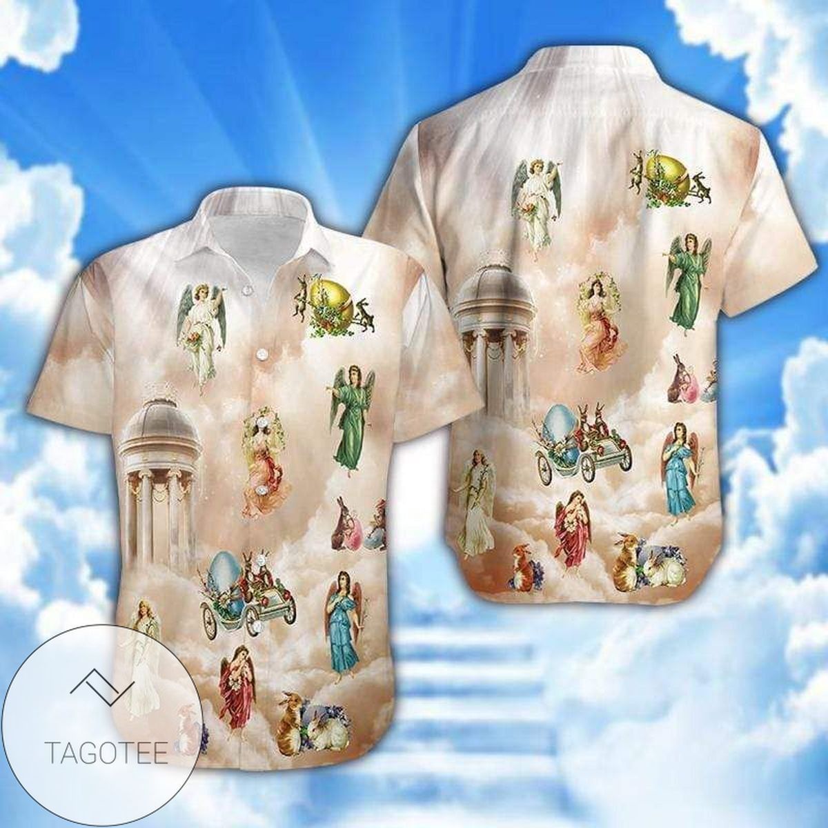 Angels of Easter Celebrated in Unisex Hawaiian Shirt
