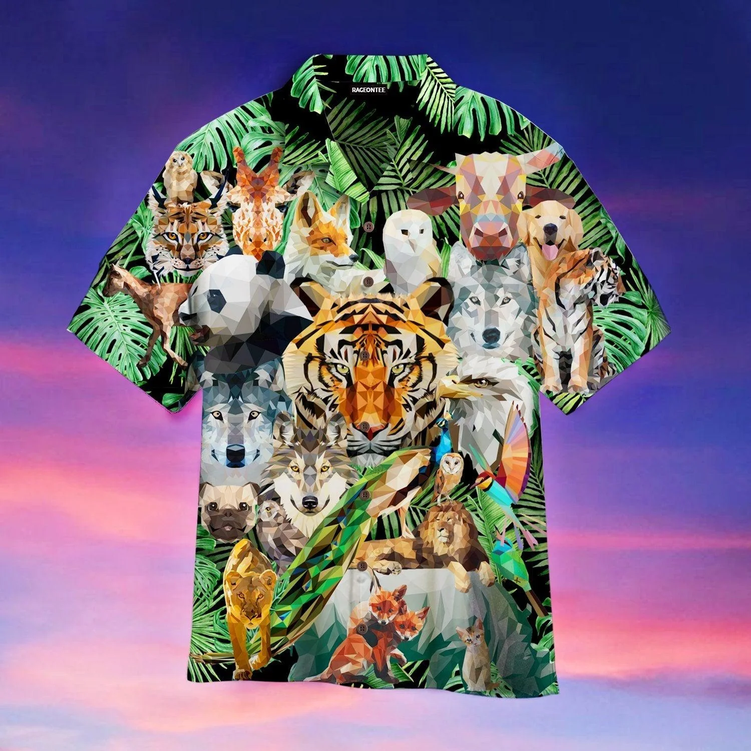 Animal Geometric Tropical Trendy Hawaiian Shirt