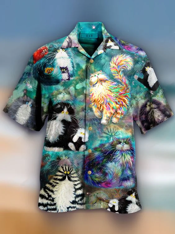 Animal Printed Mens Floral Hawaiian Shirt