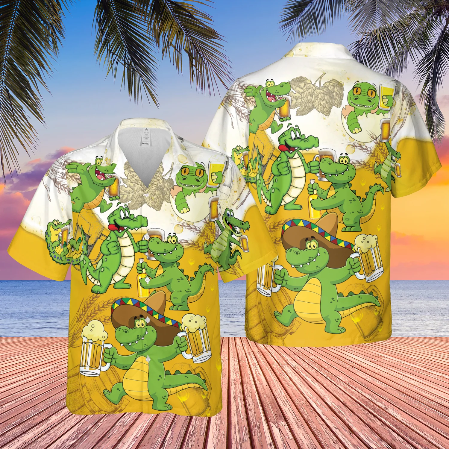 Animals Alligator Love Beer Trendy Hawaiian Shirt Aloha Shirt