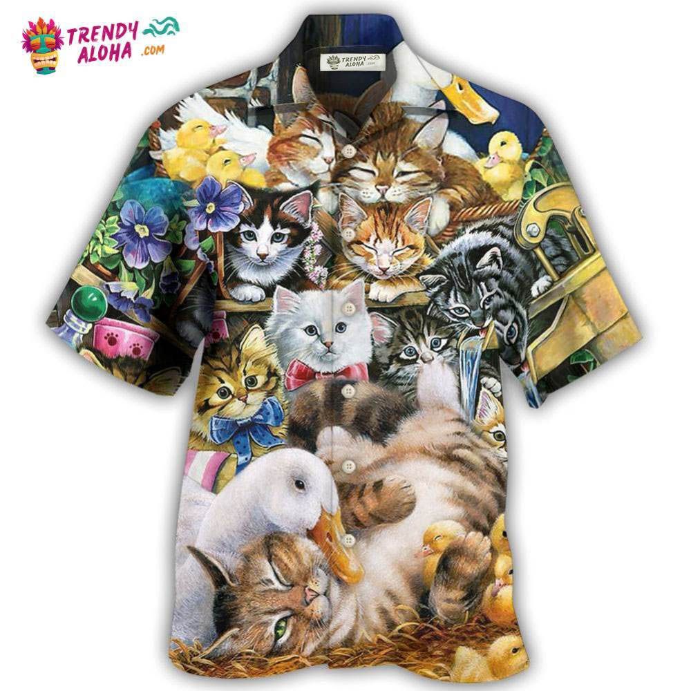 Animals Ducks And Cats Hawaiian Shirt – Trendy Aloha Animals Ducks And Cats Hawaiian Shirt – Trendy Aloha