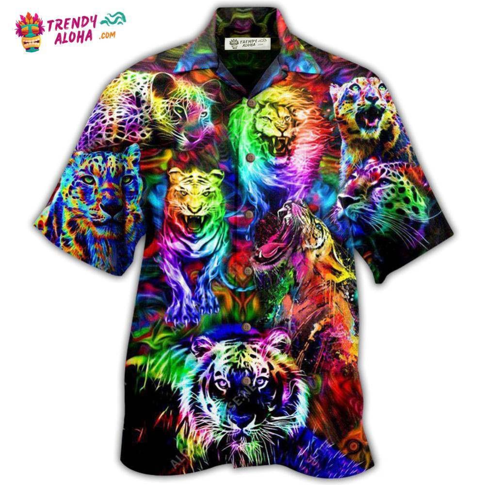 Animals King Of The Jungle Lion Tiger Leopard With Full Colors Hawaiian Shirt – Trendy Aloha