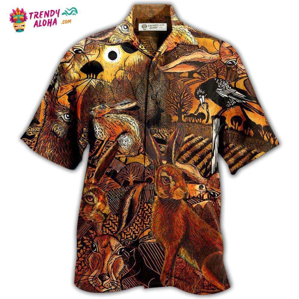Animals Spooky Hares On The Fields Hawaiian Shirt – Trendy Aloha Animals Spooky Hares On The Fields Hawaiian Shirt – Trendy Aloha