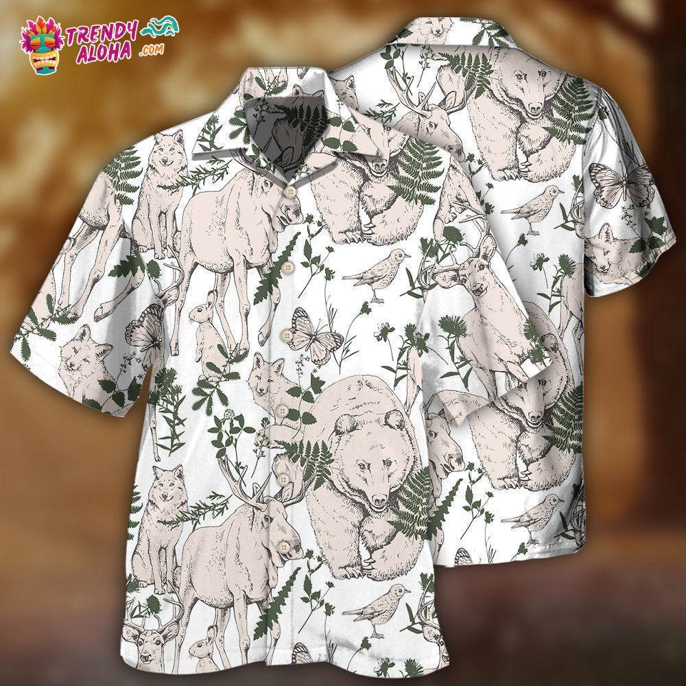Animals Wild Animals Forest Basic Style Hawaiian Shirt – Trendy Aloha