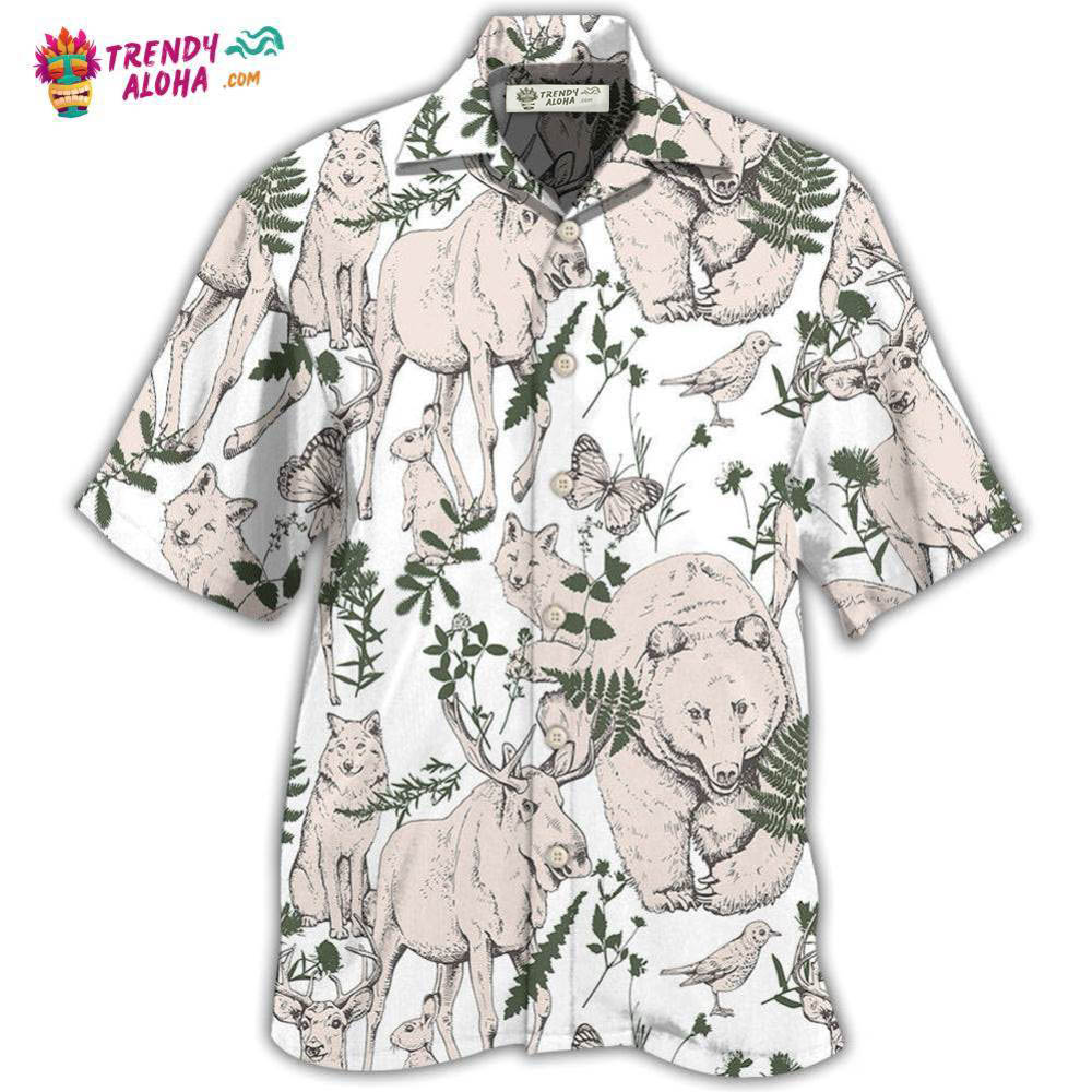 Animals Wild Animals Forest Basic Style Hawaiian Shirt – Trendy Aloha Animals Wild Animals Forest Basic Style Hawaiian Shirt – Trendy Aloha