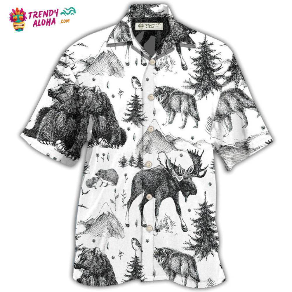 Animals Wild Black And White Hawaiian Shirt – Trendy Aloha