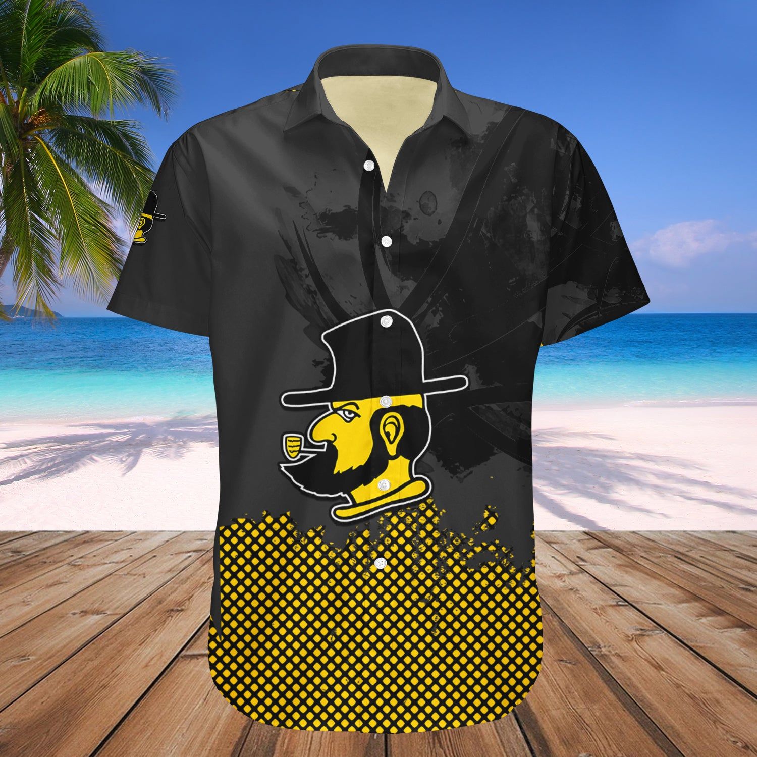 Appalachian State Mountaineers Hawaii Shirt Basketball Net Grunge Pattern – NCAA