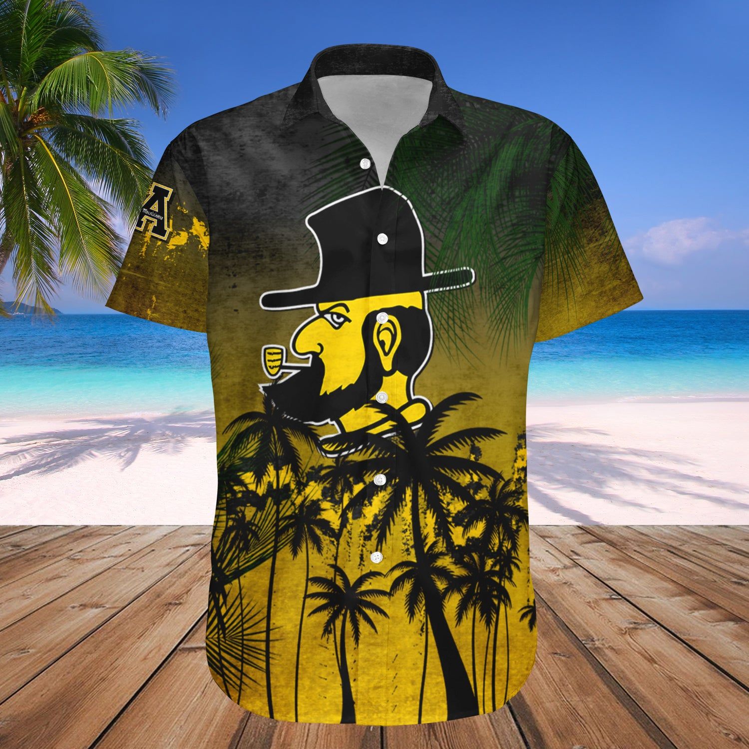 Appalachian State Mountaineers Hawaii Shirt Coconut Tree Tropical Grunge – NCAA