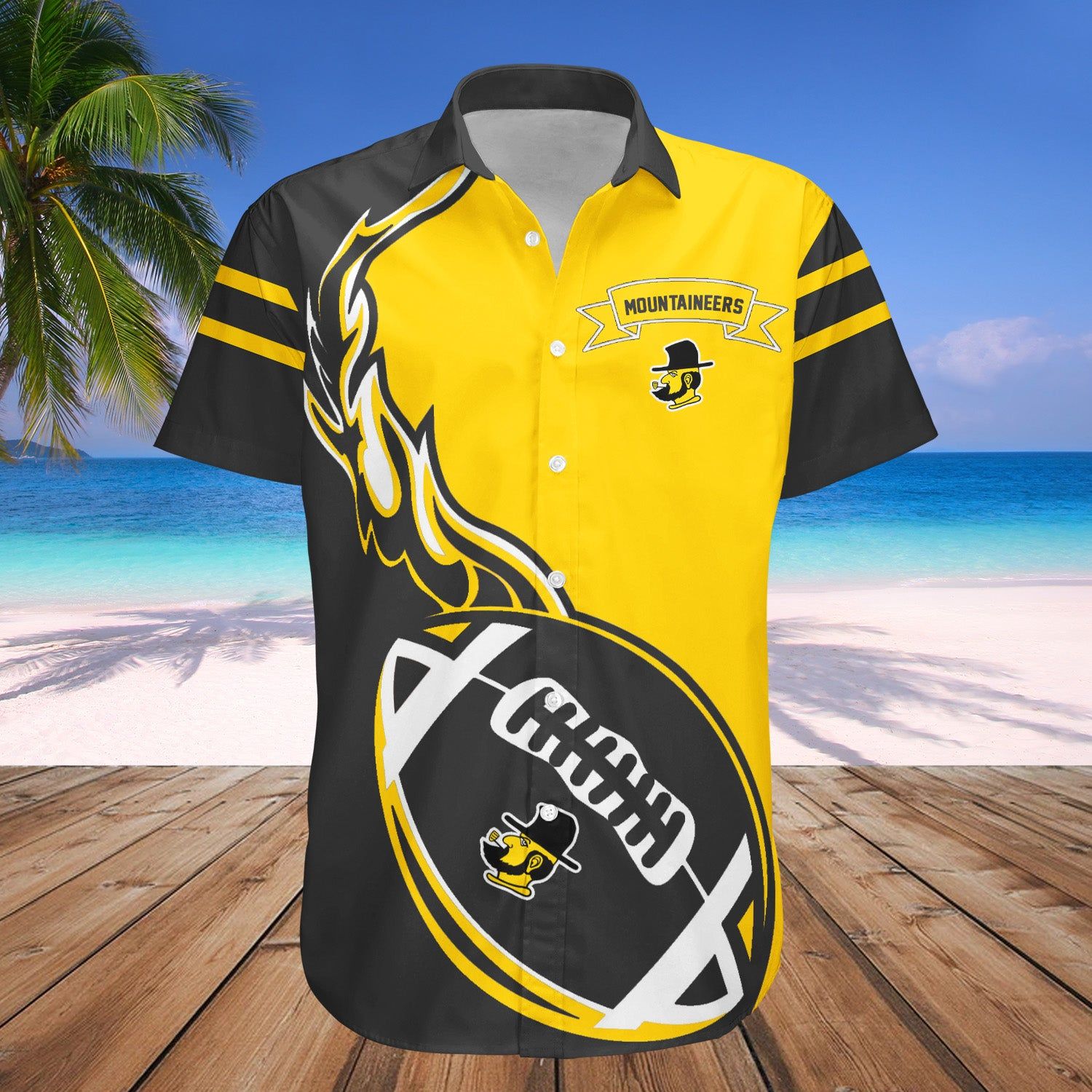 Appalachian State Mountaineers Hawaii Shirt Flame Ball – NCAA
