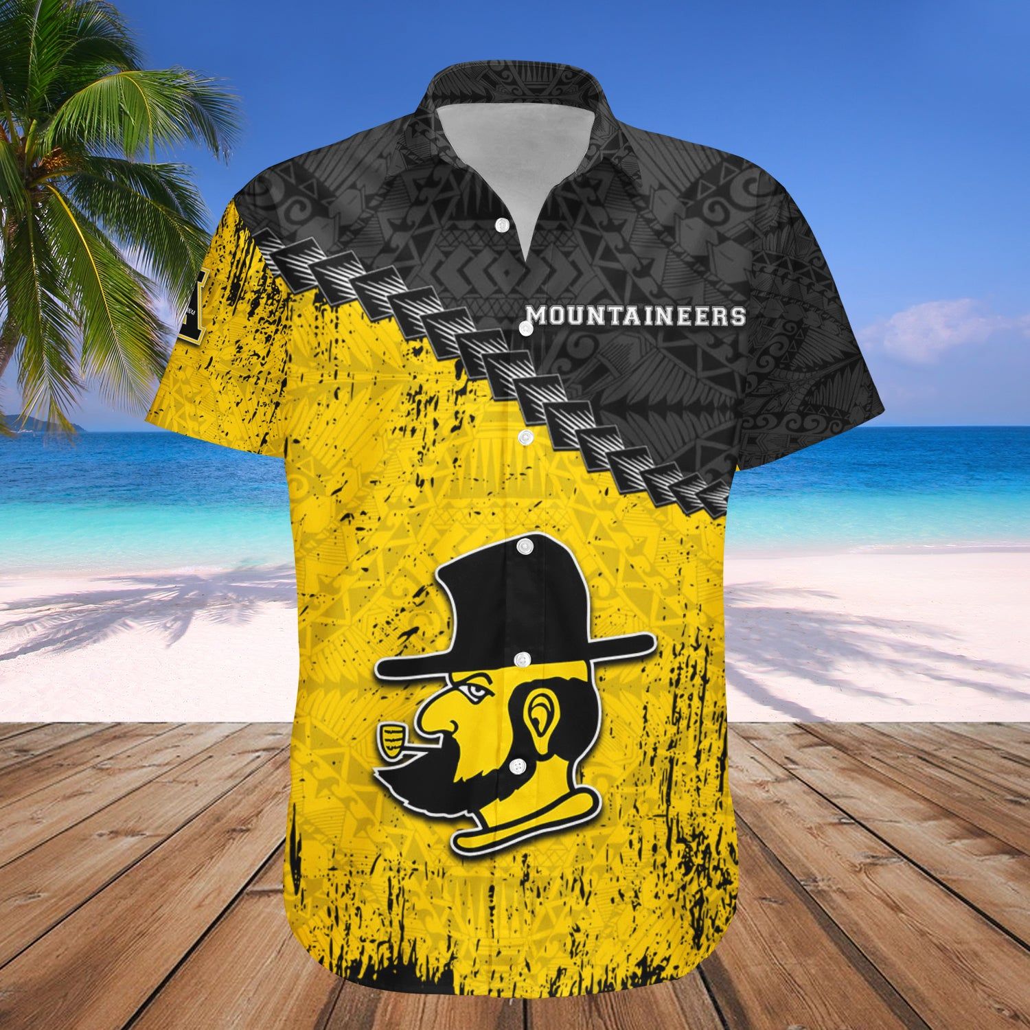 Appalachian State Mountaineers Hawaii Shirt Grunge Polynesian Tattoo – NCAA