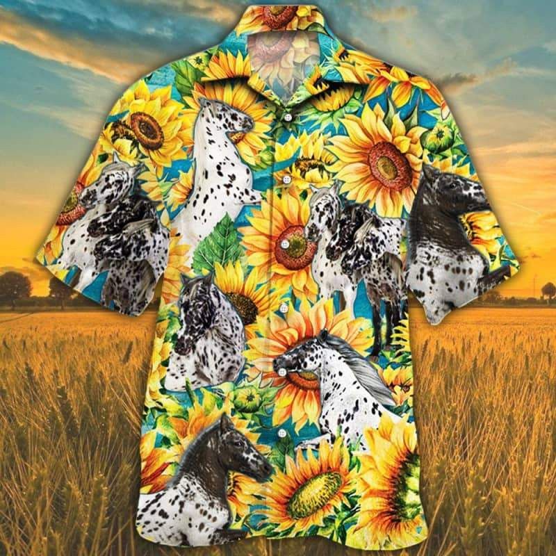 Appaloosa Horse Adorned With Sunflowers Hawaiian Shirt