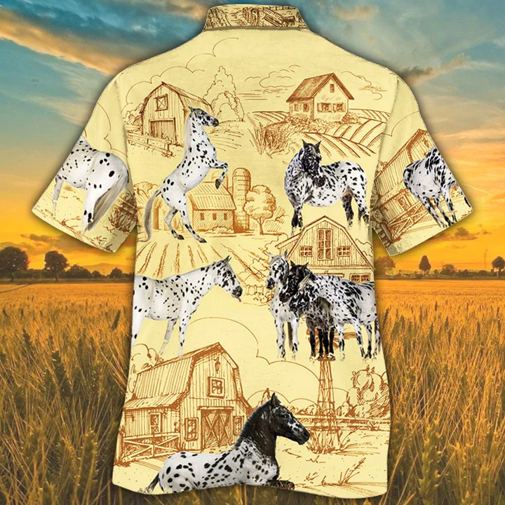 Appaloosa Horse Lovers Farm Trendy Hawaiian Shirt, Farm Horse Short Sleeve Hawaiian Aloha Shirt For Men, Women