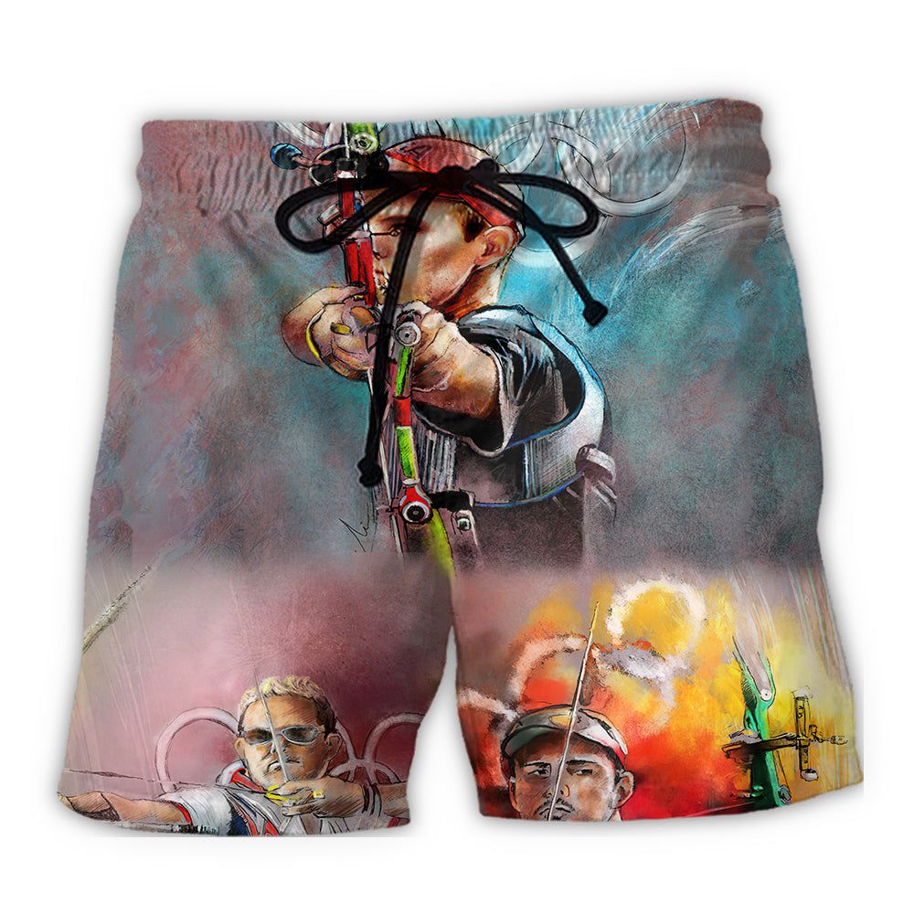 Archery Cool One Shoot One Life Trendy Aloha Hawaiian Beach Shorts