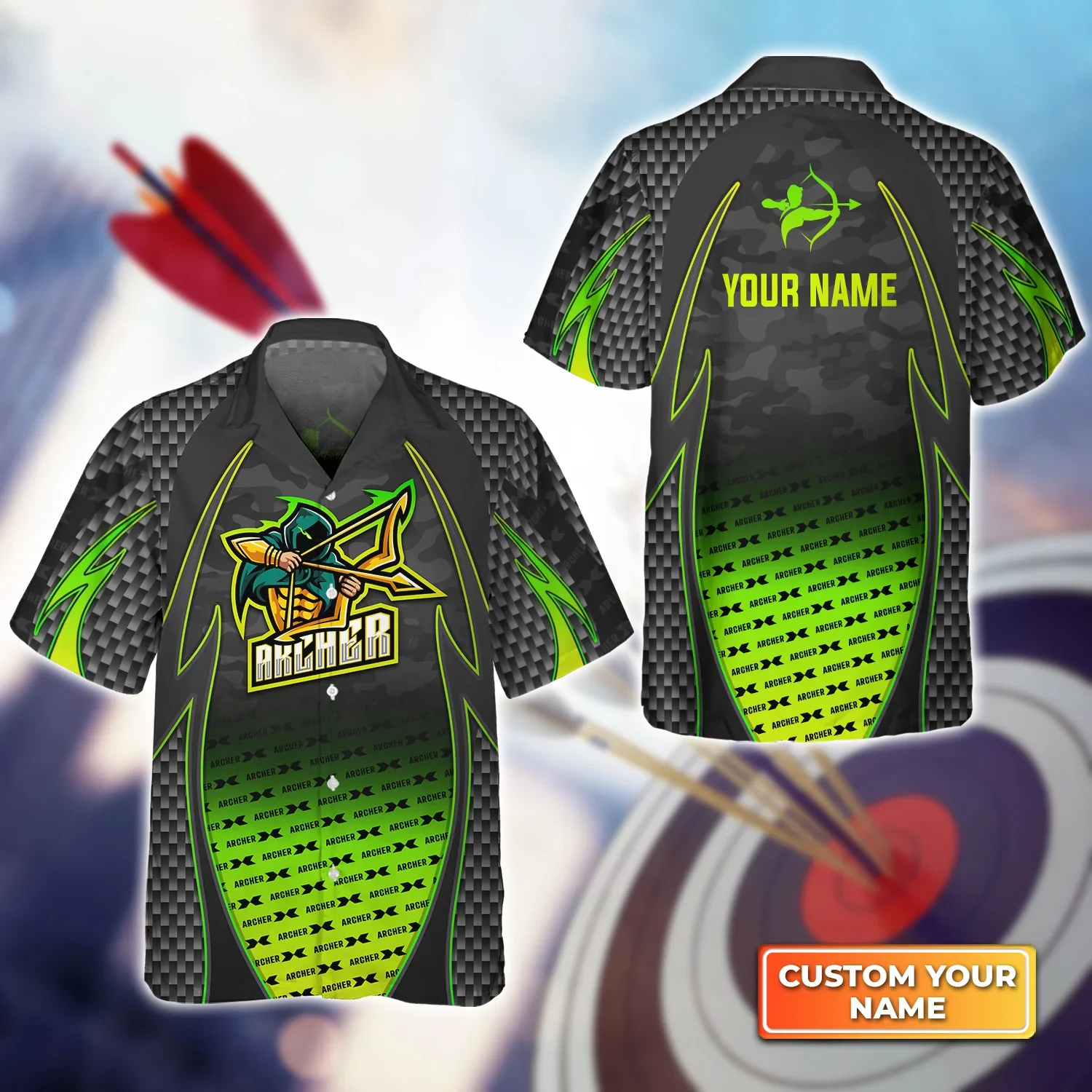Archery Target Sign Colorful 3D Trendy Hawaiian Shirt, Gift For Archer Sport Lovers, Gift For Archer