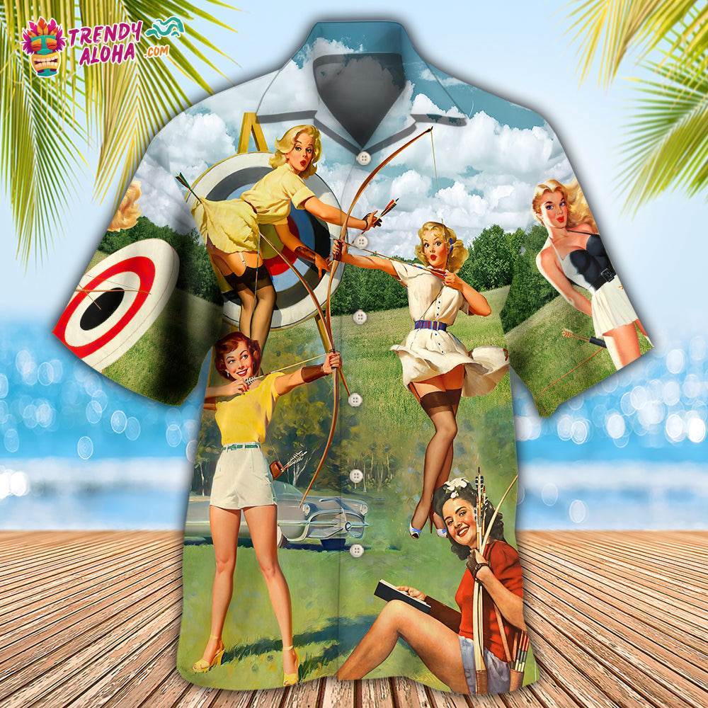 Archery Tournaments Pinup Girls Hawaiian Shirt – Trendy Aloha