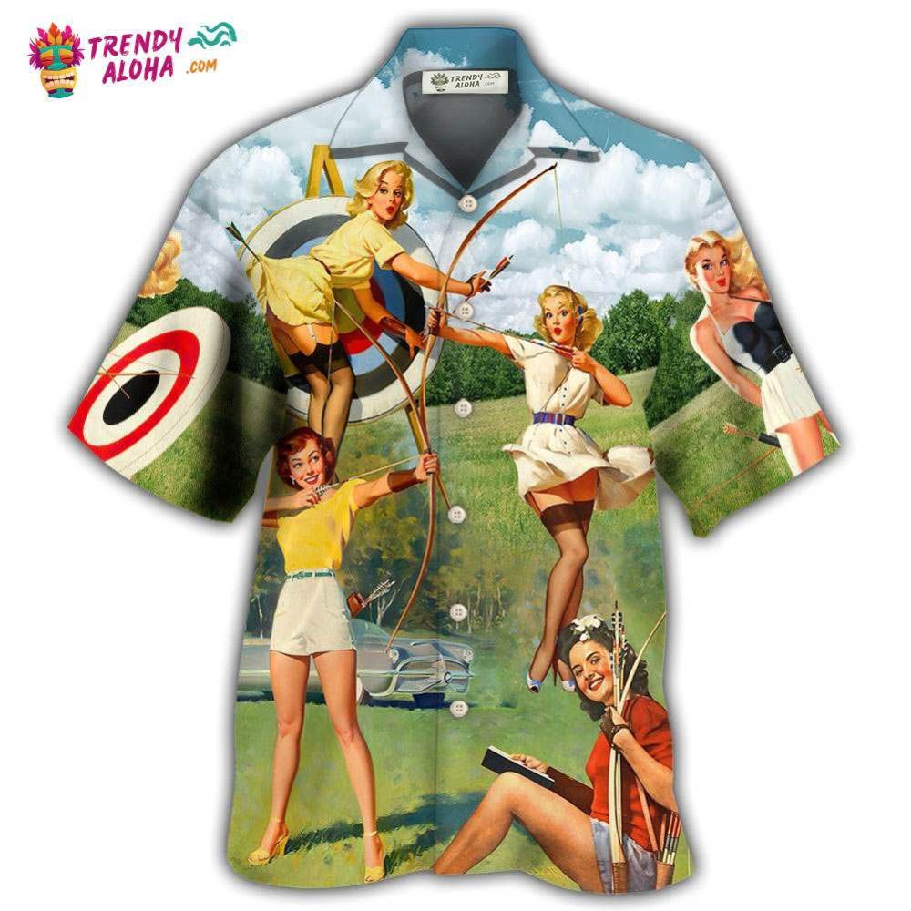 Archery Tournaments Pinup Girls Hawaiian Shirt – Trendy Aloha Archery Tournaments Pinup Girls Hawaiian Shirt – Trendy Aloha