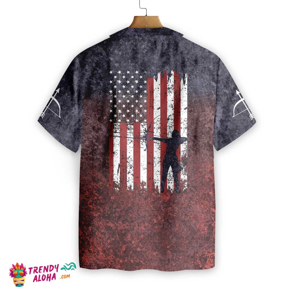Archery Usa Flag Hawaiian Shirt