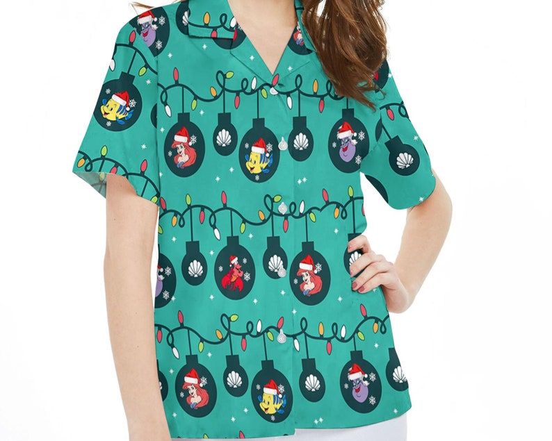 Ariel Princess Hawaiian Christmas Little Mermaid Disney Hawaii Lights Shirt Ariel Princess Hawaiian Christmas Little Mermaid Disney Hawaii Lights Shirt