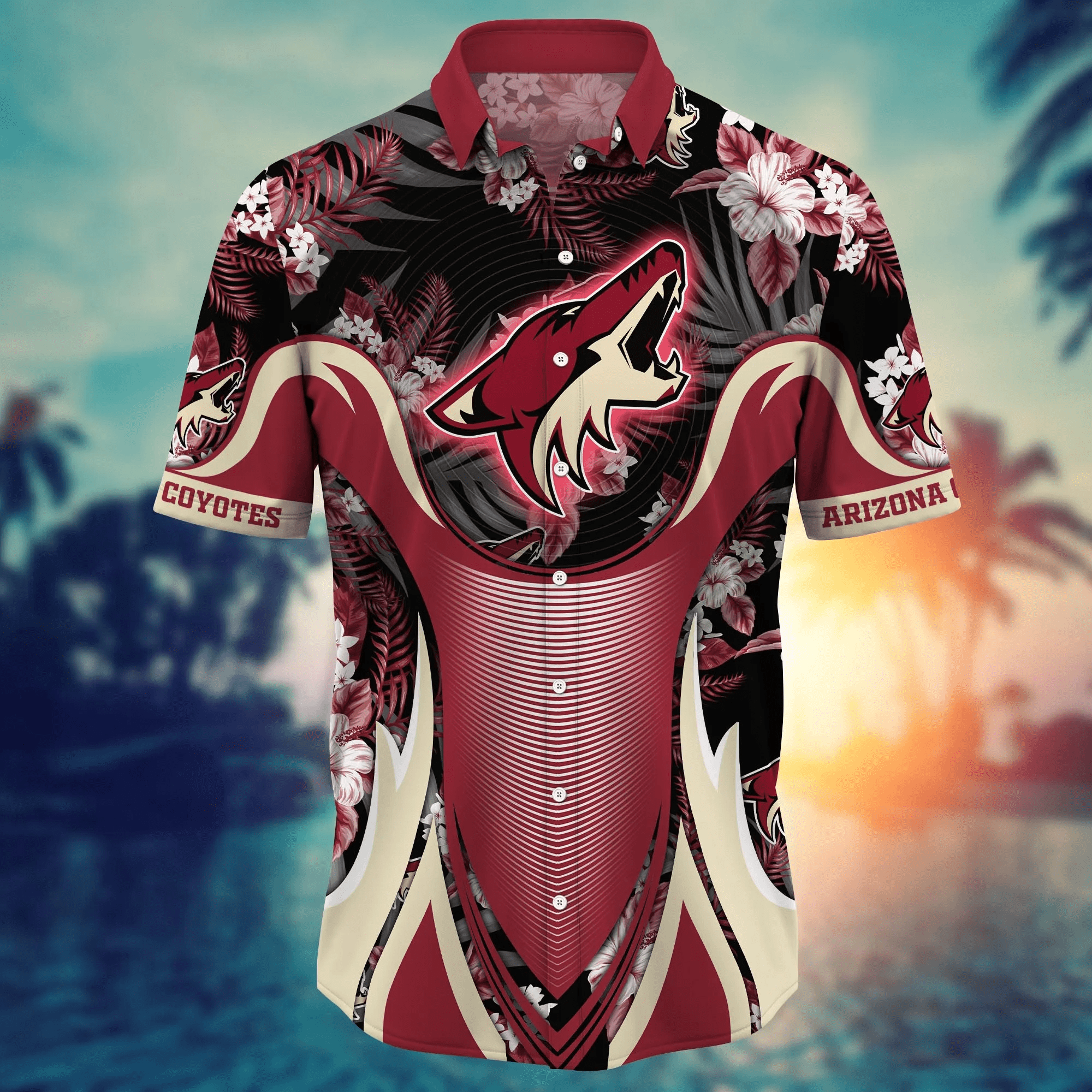Arizona Coyotes NHL Hawaiian Shirt Garden Parties Aloha Shirt