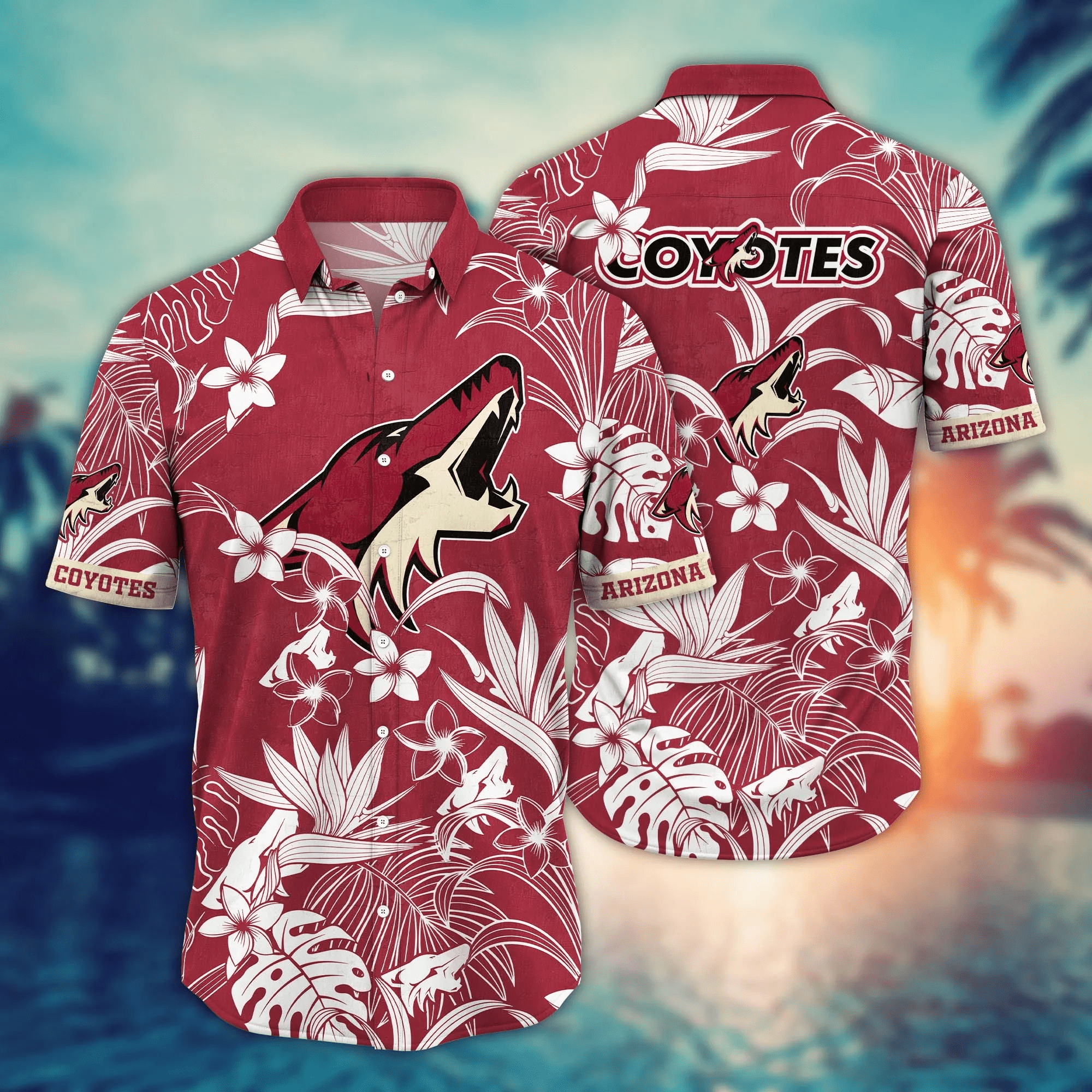 Arizona Coyotes NHL Hawaiian Shirt Hammockstime Aloha Shirt Arizona Coyotes NHL Hawaiian Shirt Hammockstime Aloha Shirt