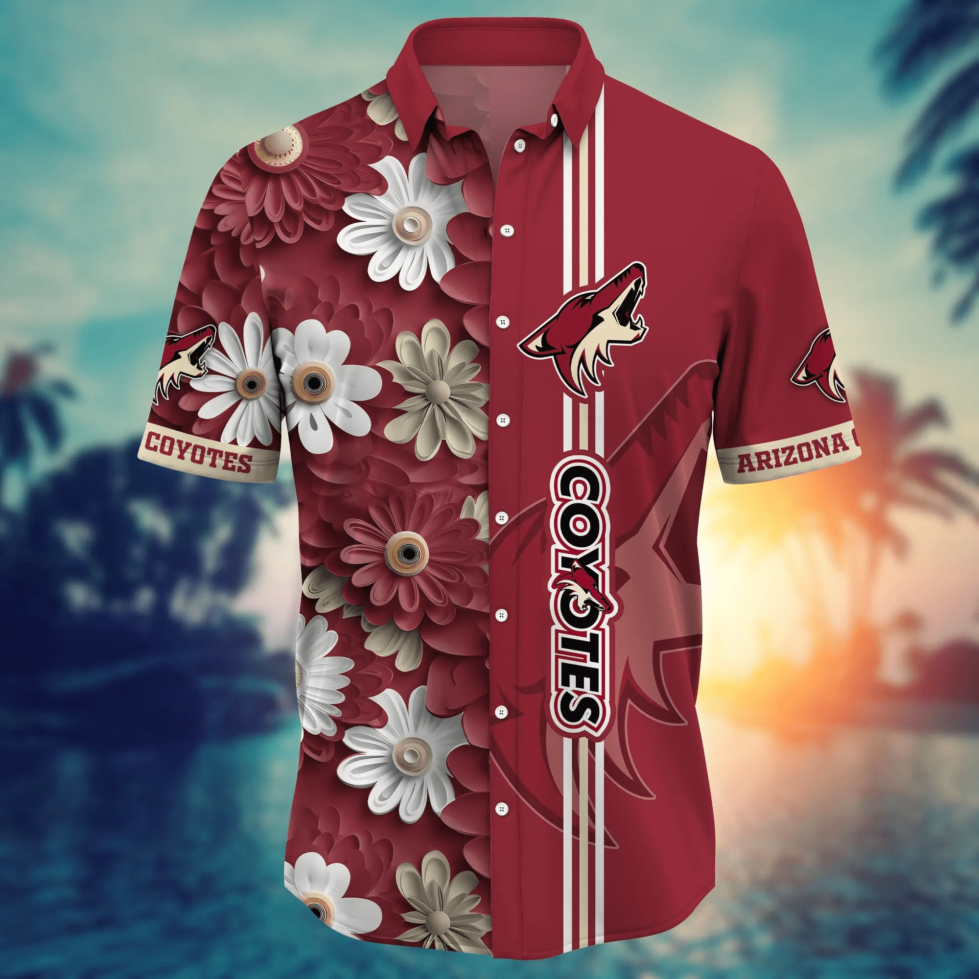 Arizona Coyotes NHL Hawaiian Shirt Sunlit Aloha Shirt