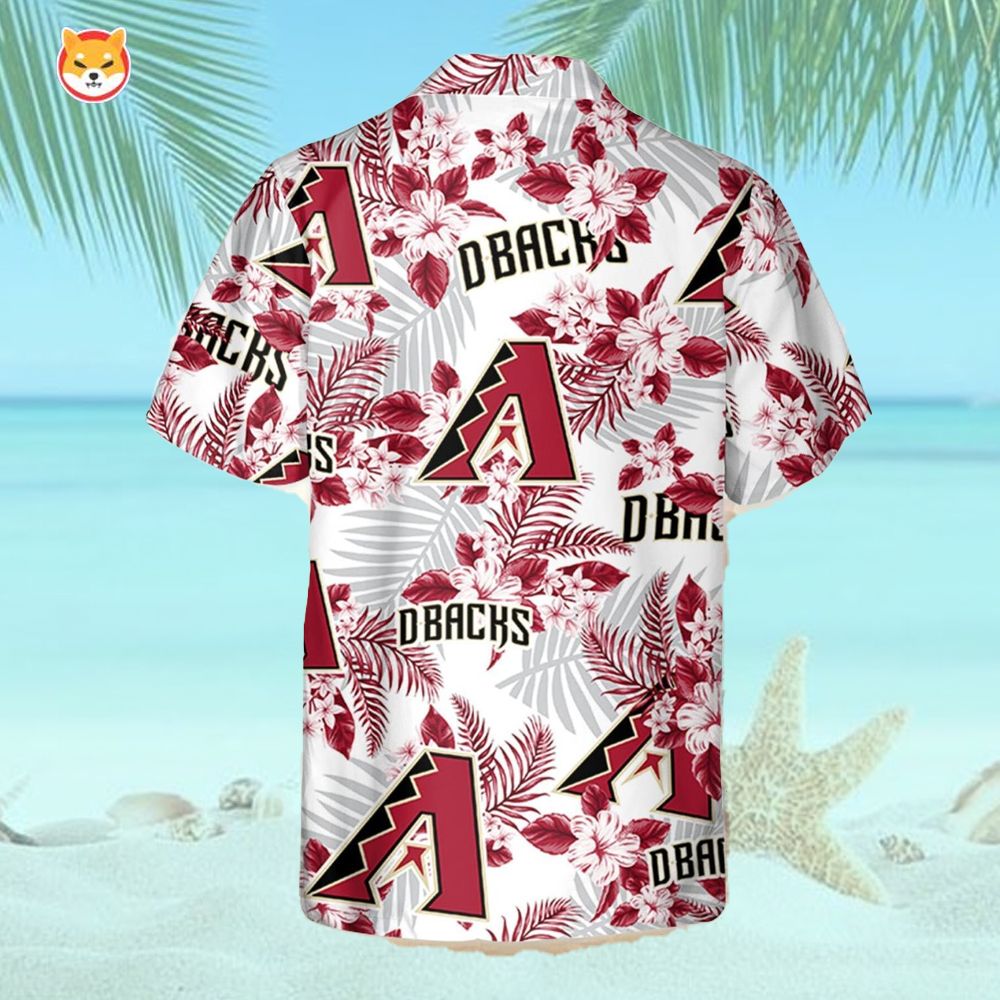 Arizona Diamondbacks Flowers Pattern 3D All Over Print Hawaiian Shirt Gift For Diamondbacks Fans