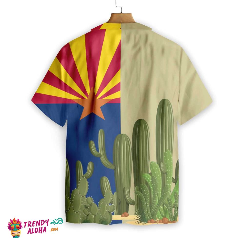 Arizona Flag Saguaro Hawaiian Shirt