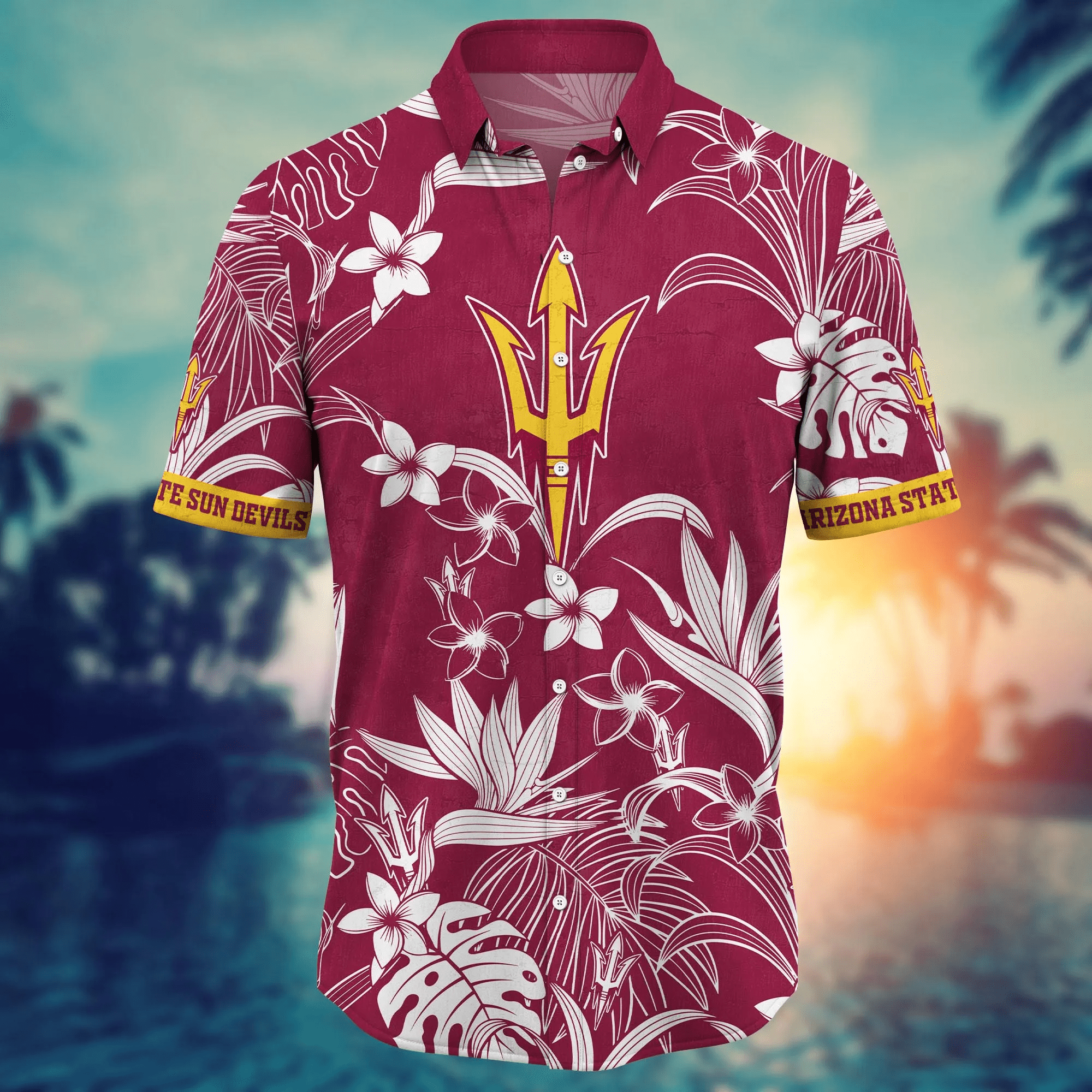 Arizona State Sun Devils NCAA Hawaiian Shirt Bikinistime The Green Pitch Sport Shirts